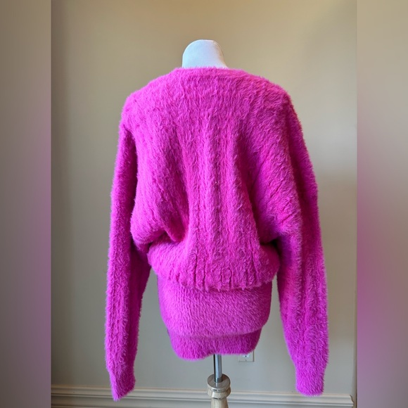 Retrofete pink v-neck sweater dress w/ chic silver buttons. Size XS- Hi Barbie! - Picture 4 of 5